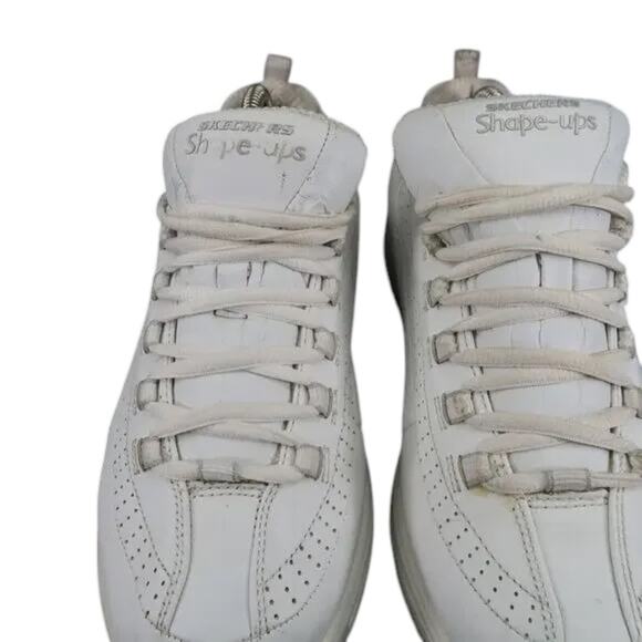 Skechers Shoes Womens 9 Shape Up Sneaker Work Slip Resistant Leather White Retro - Picture 4 of 15